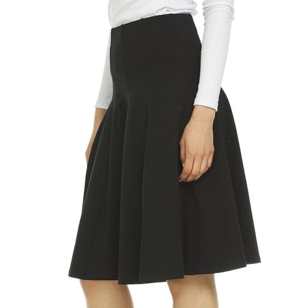 Black BGDK paneled a-line skirt
